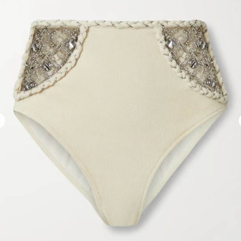 PatBO Embellished Knit Bikini Bottoms